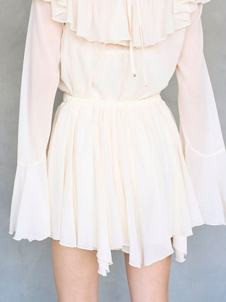 Chiffon Frill Mini Combo Dress