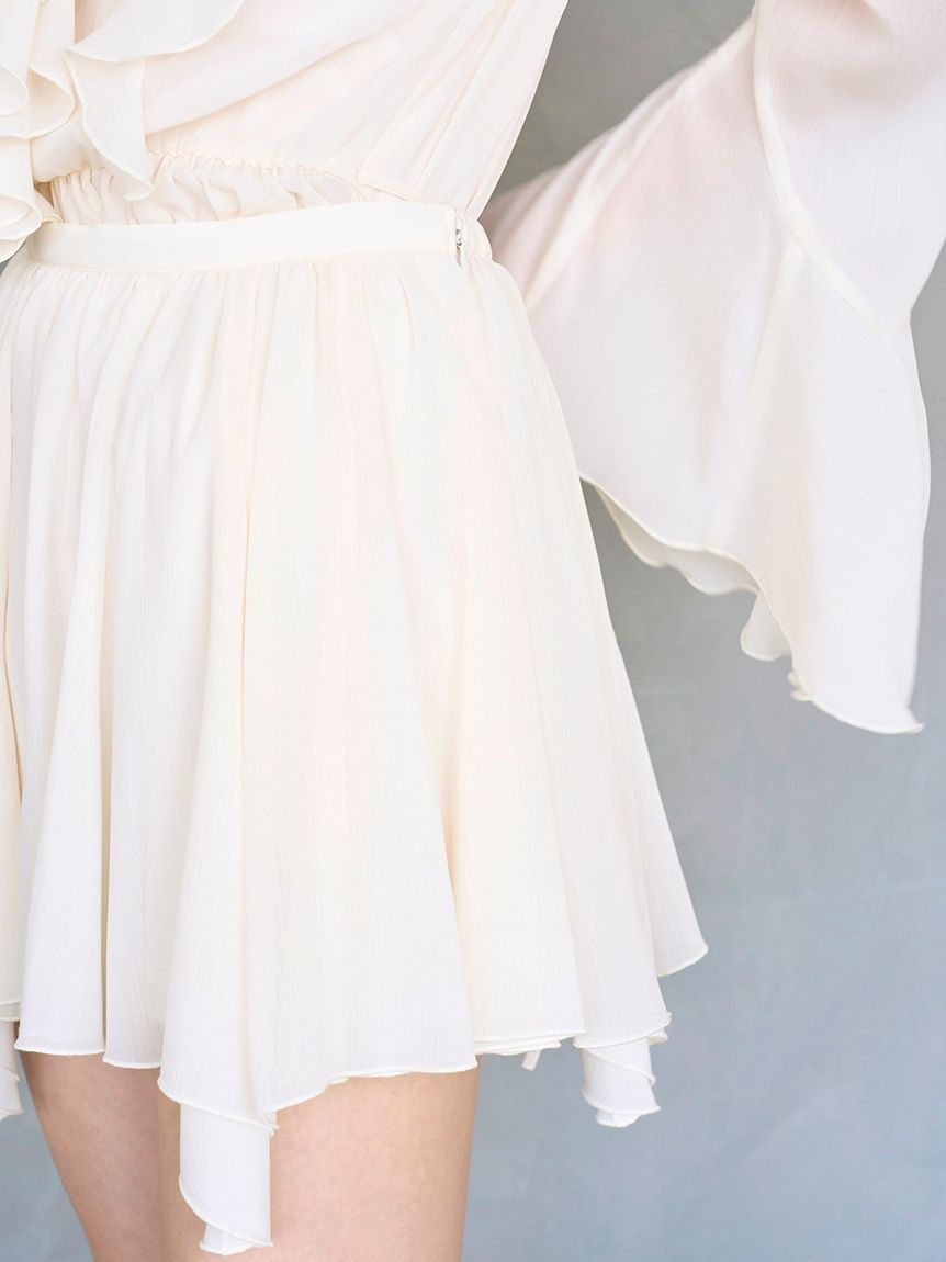 chiffon combo dress Chiffon Frill Mini Combo Dress 0(SMALL) / IVORY