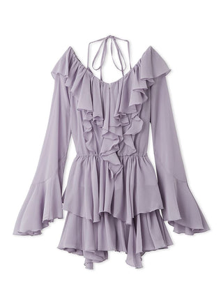 Chiffon Frill Mini Combo Dress