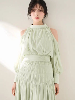 Cold Shoulder Long Dress 0(SMALL) / PINK Cold Shoulder Long Dress 0(SMALL) / PINK