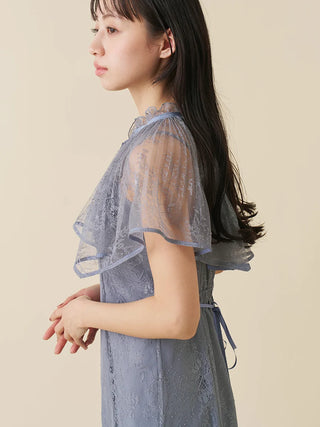 Lace Cape Set Mermaid Dress