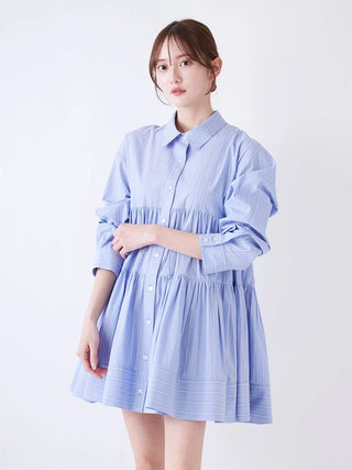 Tiered Mini Shirt Dress