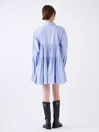 Tiered Mini Shirt Dress