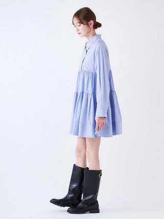 Tiered Mini Shirt Dress