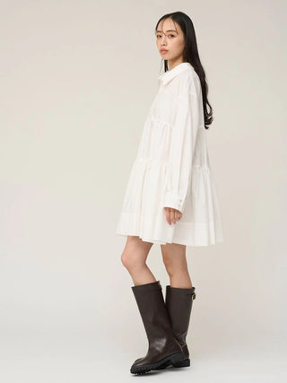 Tiered Mini Shirt Dress
