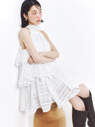 Volume Airy Mini Dress