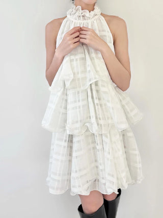 Volume Airy Mini Dress
