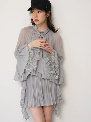Lace Trim Chiffon Set-Up