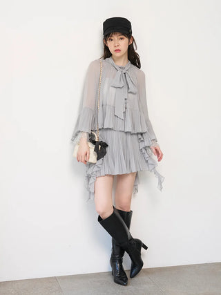 Lace Trim Chiffon Set-Up