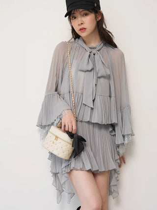 Lace Trim Chiffon Set-Up