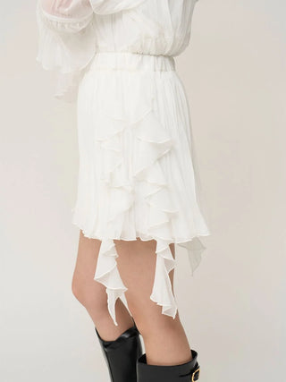 Lace Trim Chiffon Set-Up