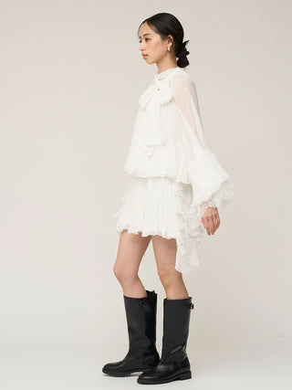 Lace Trim Chiffon Set-Up