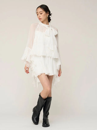 Lace Trim Chiffon Set-Up