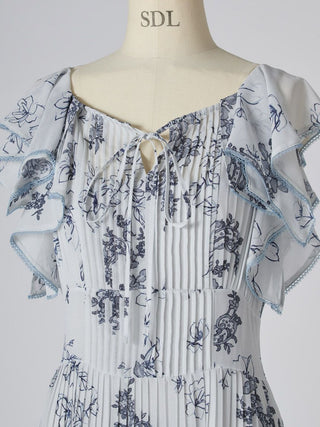 Pleated Print Dress