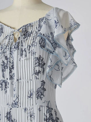 Pleated Print Dress