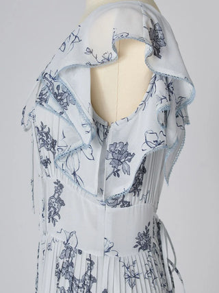 Pleated Print Dress