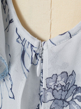 Pleated Print Dress