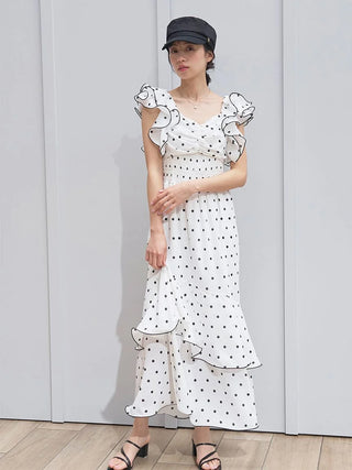 Ruffle Sleeve Print Dress