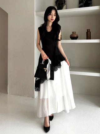 Asymmetric Lace Panel Dress