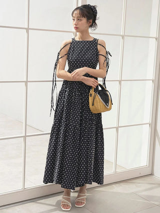 Dobby Dot Tiered Dress