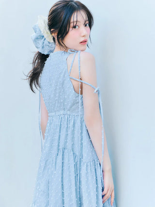 Dobby Dot Tiered Dress