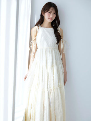 Dobby Dot Tiered Dress