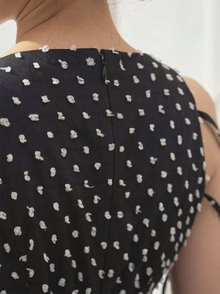 Dobby Dot Tiered Dress