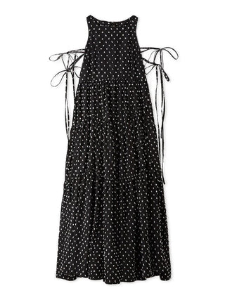 Dobby Dot Tiered Dress