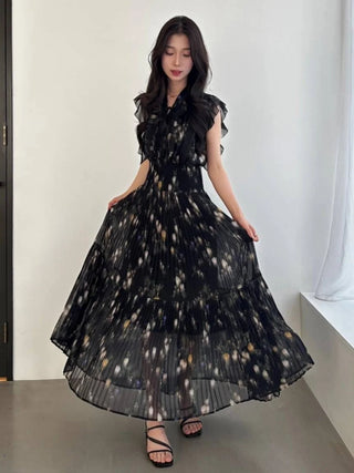 Sustainable Ribbed Waist Pleated Dress