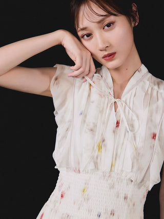 Sustainable Ribbed Waist Pleated Dress
