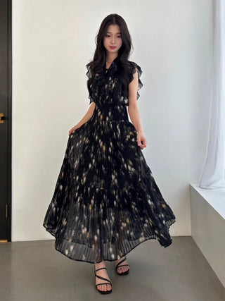 Sustainable Ribbed Waist Pleated Dress