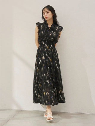 Sustainable Ribbed Waist Pleated Dress