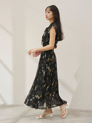 Sustainable Ribbed Waist Pleated Dress