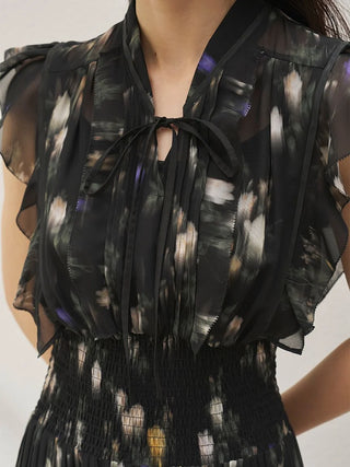 Sustainable Ribbed Waist Pleated Dress
