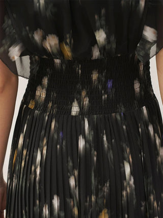 Sustainable Ribbed Waist Pleated Dress