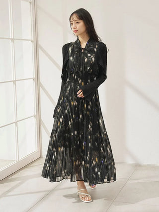 Sustainable Ribbed Waist Pleated Dress
