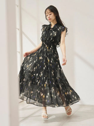 Sustainable Ribbed Waist Pleated Dress
