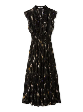 Sustainable Ribbed Waist Pleated Dress