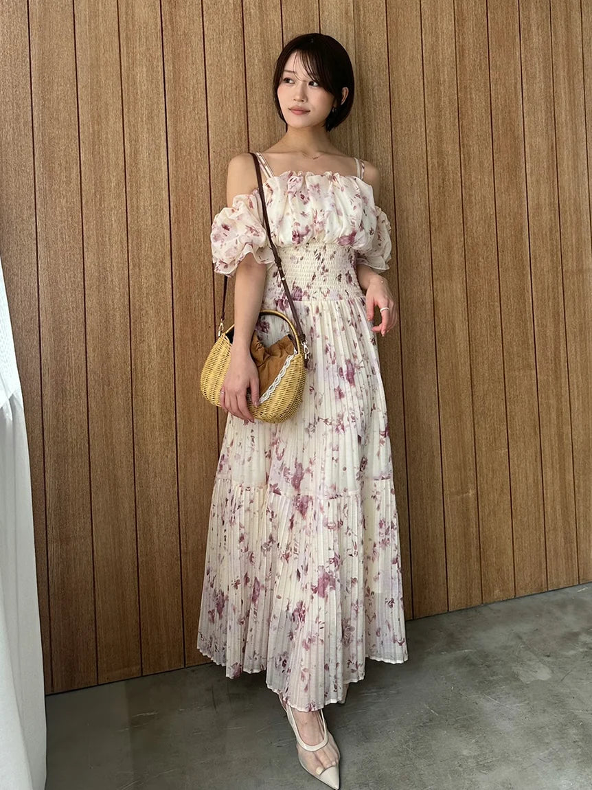 Sustainable Off-Shoulder Gathered Dress