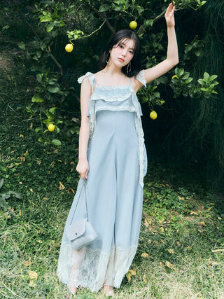 Silky Chiffon Lace Slip Dress