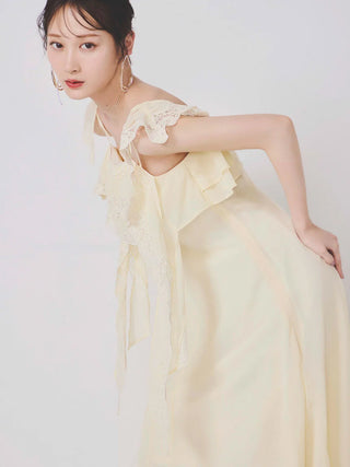 Silky Chiffon Lace Slip Dress