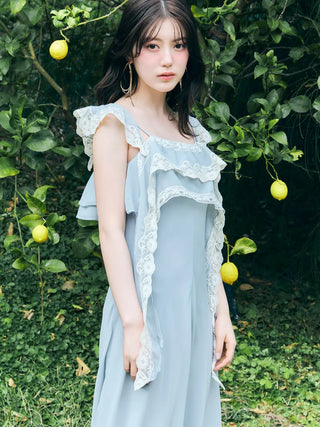 Silky Chiffon Lace Slip Dress