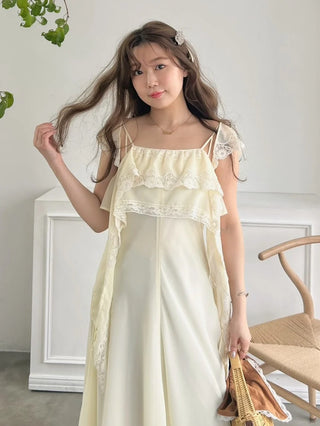 Silky Chiffon Lace Slip Dress