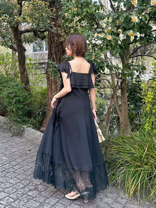 Silky Chiffon Lace Slip Dress