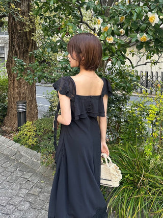 Silky Chiffon Lace Slip Dress