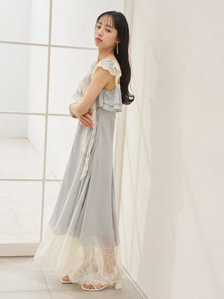 Silky Chiffon Lace Slip Dress