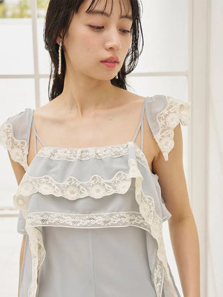 Silky Chiffon Lace Slip Dress