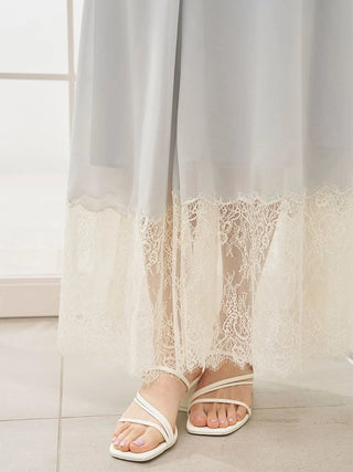 Silky Chiffon Lace Slip Dress
