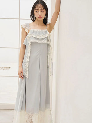 Silky Chiffon Lace Slip Dress