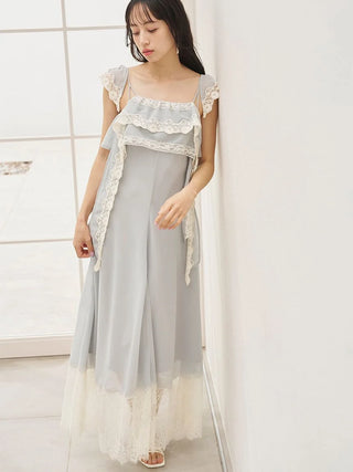 Silky Chiffon Lace Slip Dress